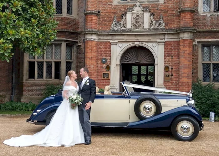 Jaguar Royale Drophead with the Bride and Groom at their reception