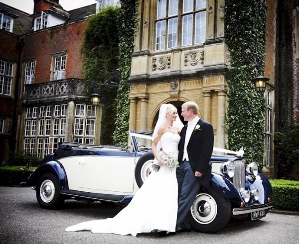 Our Jaguar drophead convertible in Navy Blue and Ivory