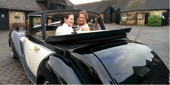 Royale Windsor with the two Brides at Old Luxters Barn